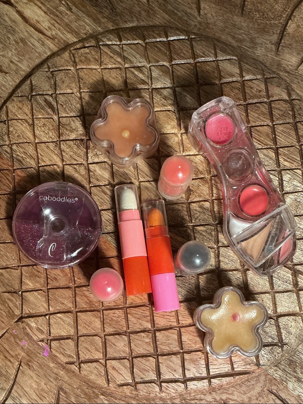 NEW Caboodles Pink and Orange Kids Lip Gloss & Lip Balm Set